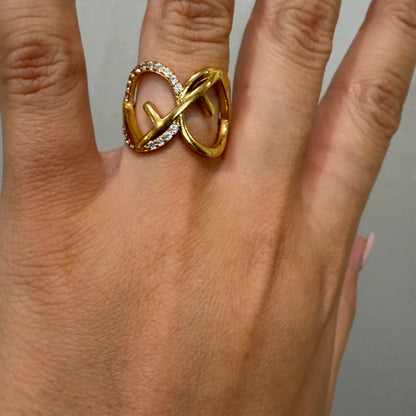 #1121 FENDI Gold-plated F is Fendi Ring Size 7