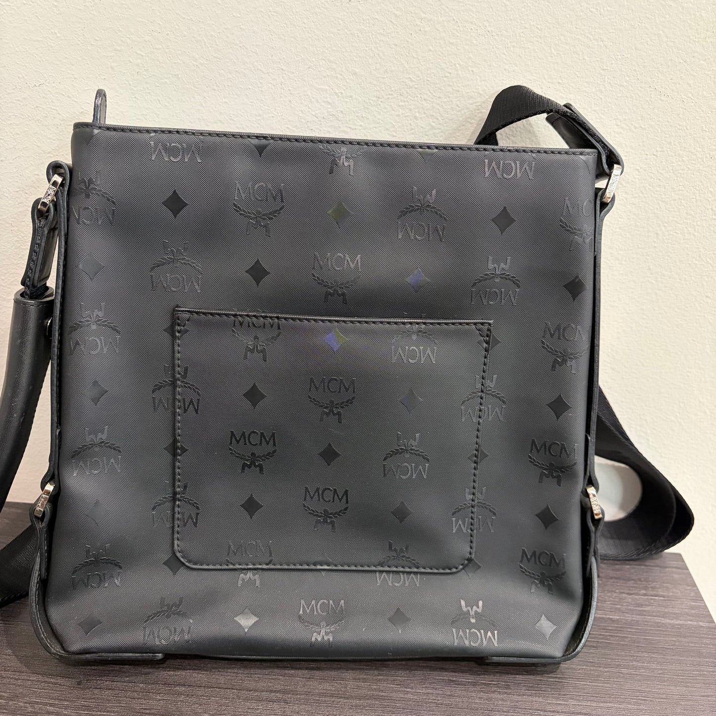 #3208 MCM Unisex Black Messenger Bag