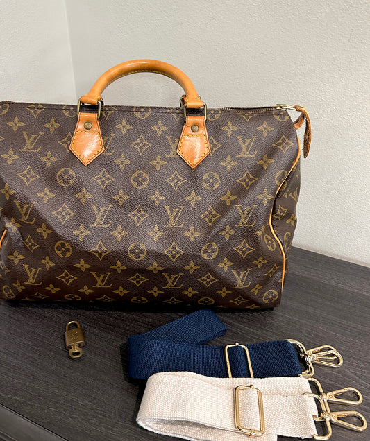 SOLD! Louis Vuitton Monogram Speedy 35 with Lock & Key