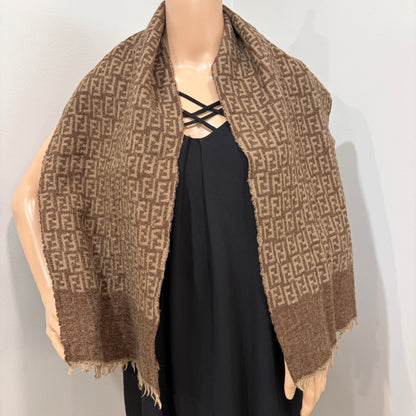 FENDI Zucca Brown Wool Scarf(Oct 31)