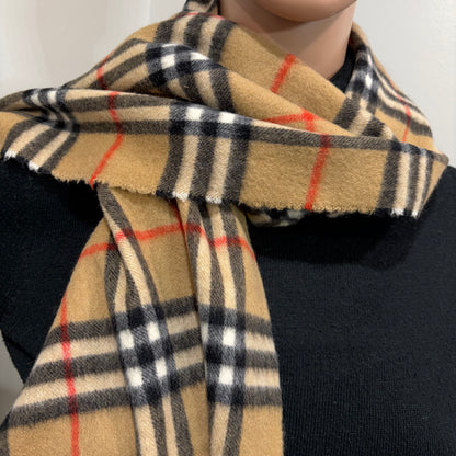 #8222 Vintage BURBERRYS Archive Beige 100% Cashmere Scarf Stole