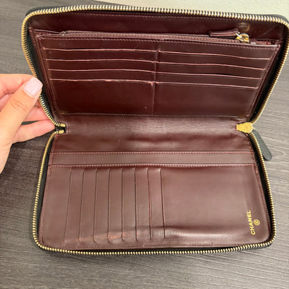 #3235 CHANEL 2014-2015 Black Zip Wallet