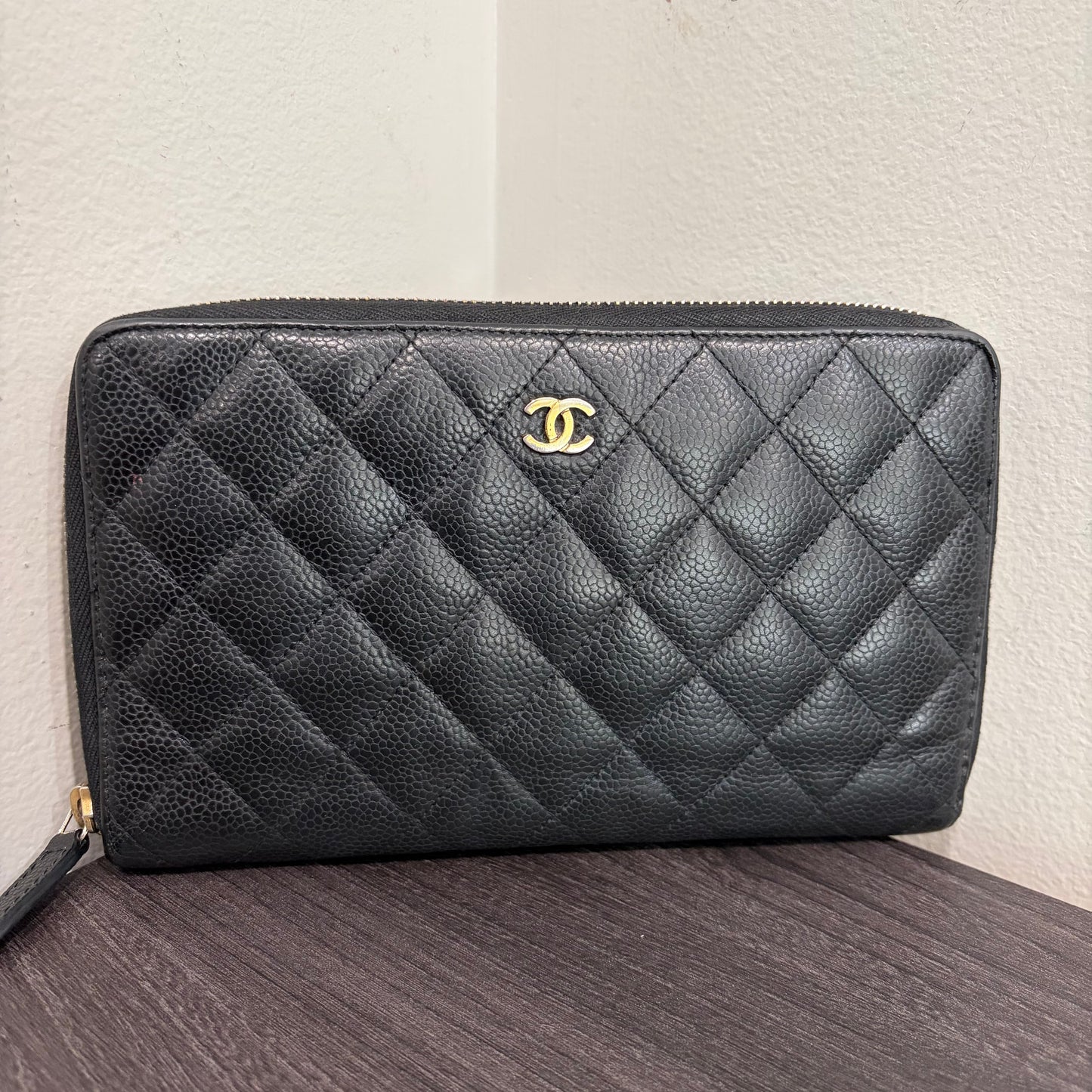 #3235 CHANEL 2014-2015 Black Zip Wallet
