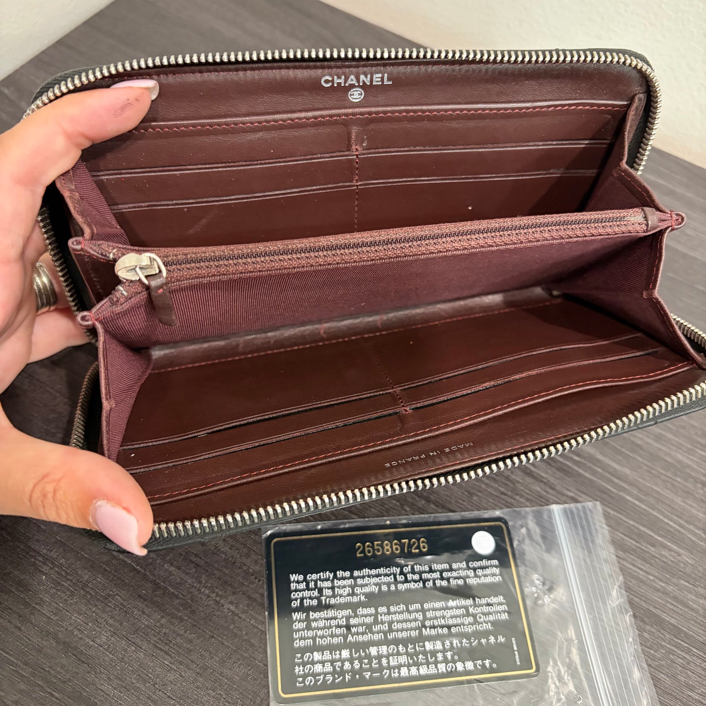 #3236 CHANEL 2018-2019 Black Zip Wallet