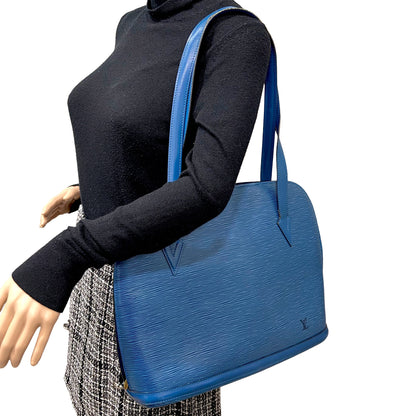 #8276 LOUIS VUITTON Blue Epi Lussac GM