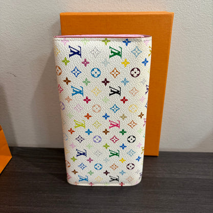#1101-03 LOUIS VUITTON x MURAKAMI White & Pink Sarah Wallet with Removable Chain