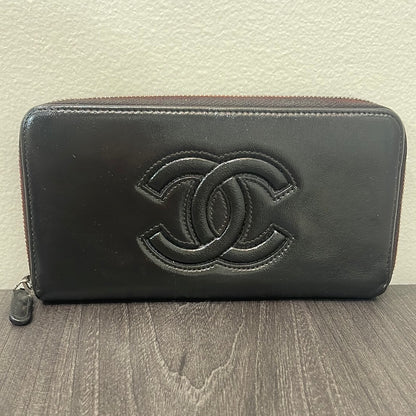 SOLD! CHANEL Leather Zip Wallet