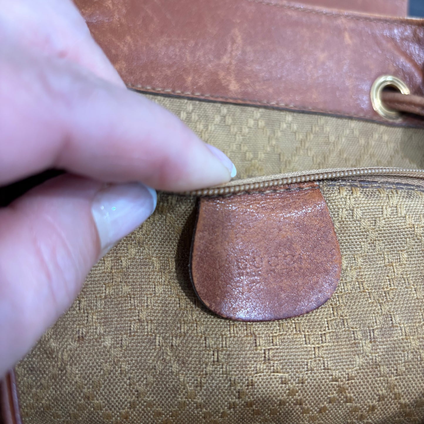 8876 GUCCI Double Pocket Brown Backpack