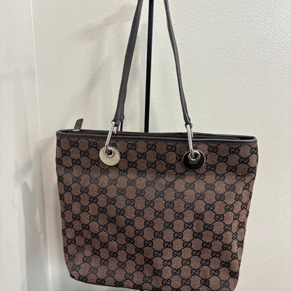 8877 GUCCI Brown Canvas Eclipse Tote