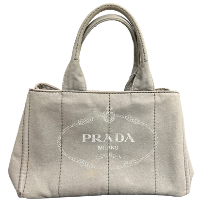 CLEARANCE #817 PRADA Canapa Tote Medium - Grey