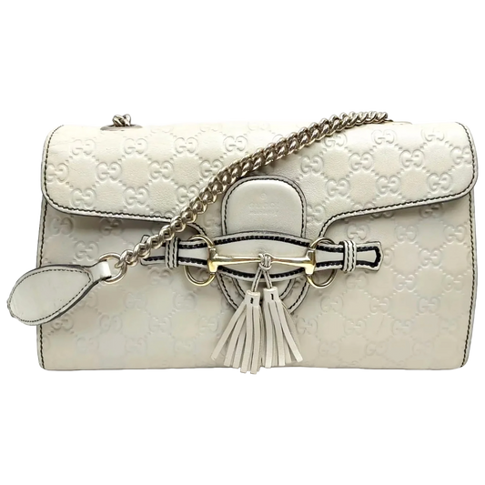 CLEARANCE #823 GUCCI Guccissima Emily Flap Bag On Chain