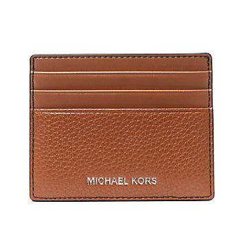 Hudson Pebbled Leather Card Case - Brown