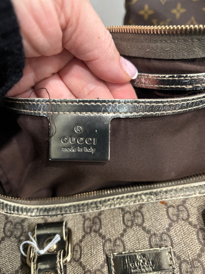 1106 GUCCI Brown/Gold Boston Bag
