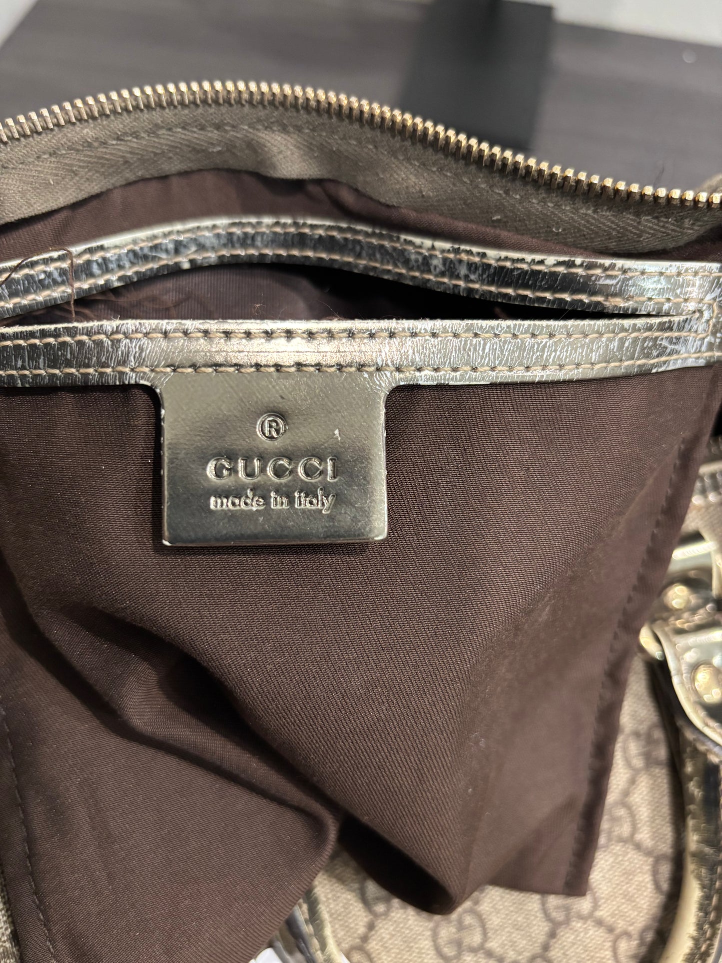 1106 GUCCI Brown/Gold Boston Bag