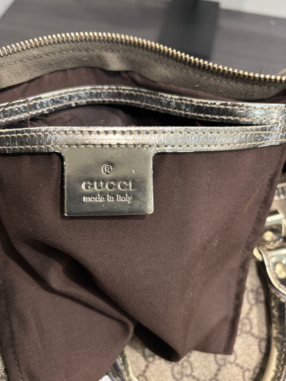1106 GUCCI Brown/Gold Boston Bag