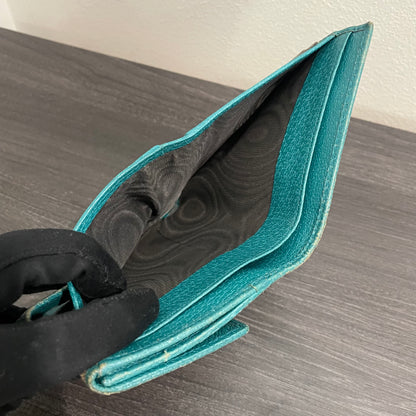 #180 GUCCI Blue GG Canvas Compact Wallet