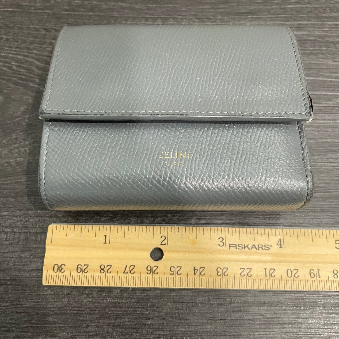 #187 CELINE Leather Compact Wallet