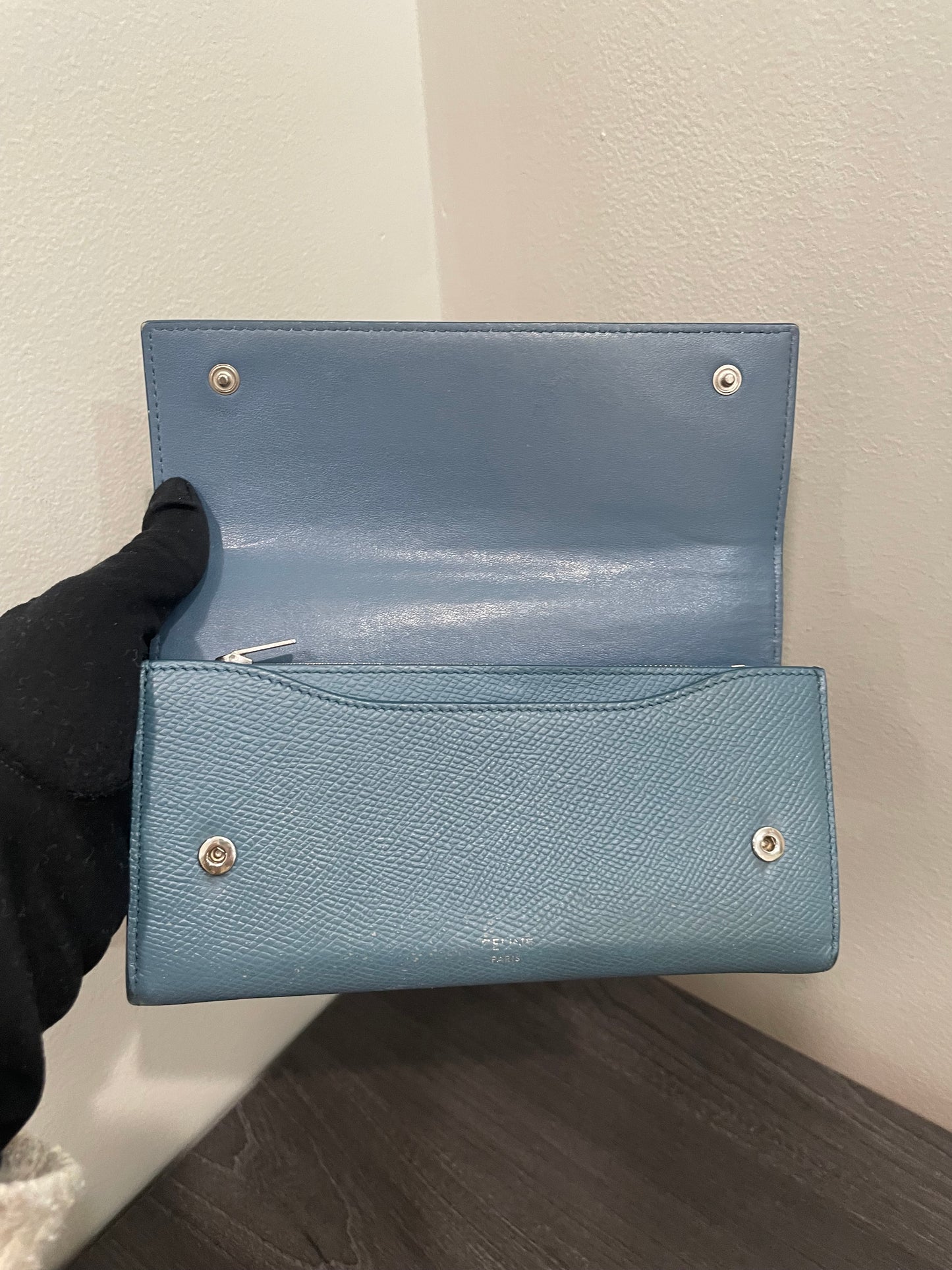 #188 CELINE Leather Long Wallet