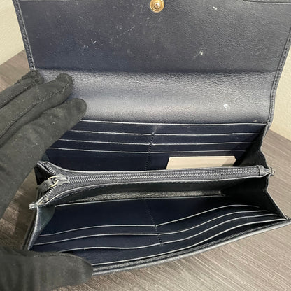 #190 GUCCI Navy GG Canvas Long Wallet