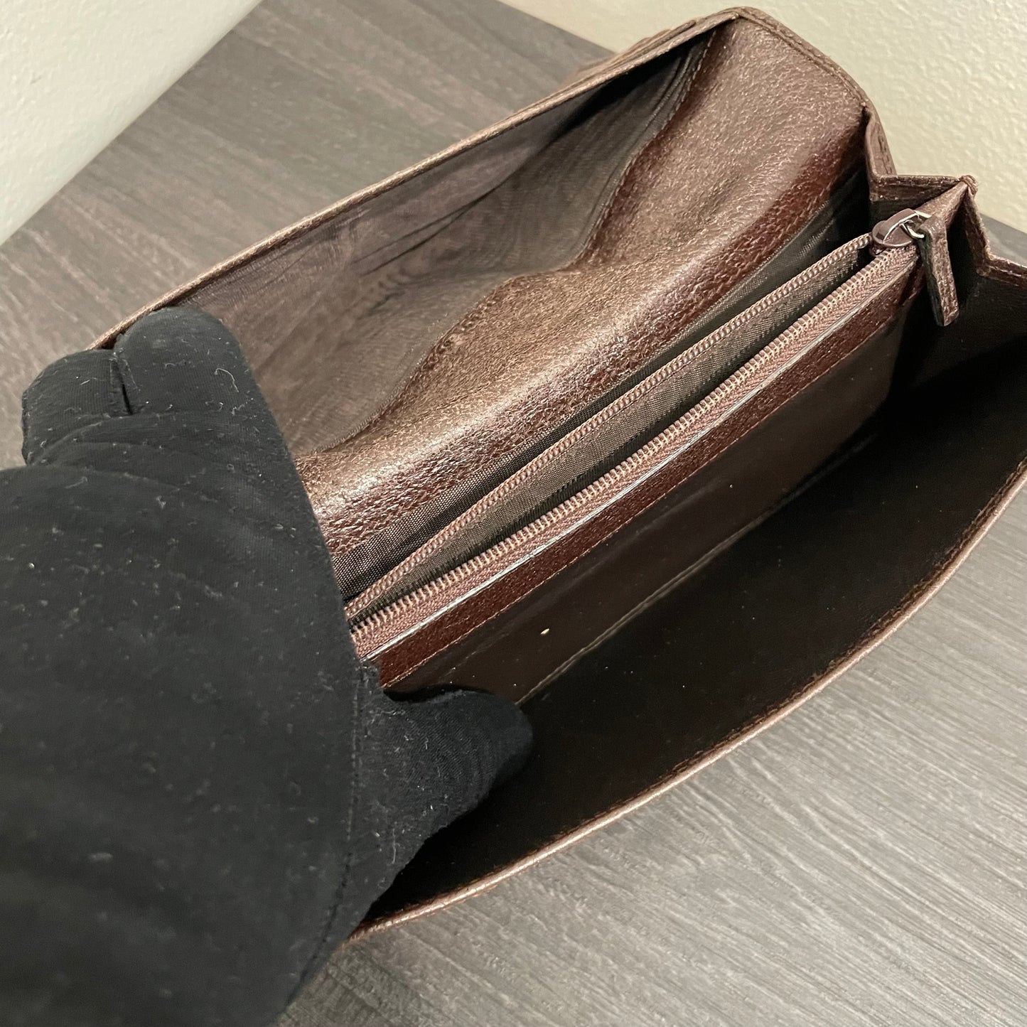 #191 GUCCI Brown GG Canvas Long Wallet