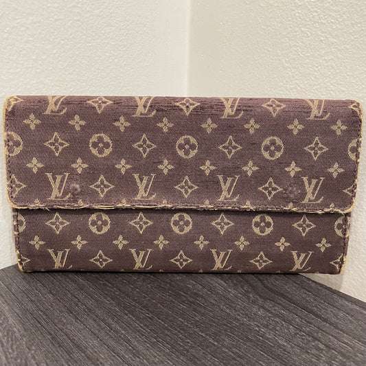 #193 LOUIS VUITTON Mini Lin Brown Monogram Wallet