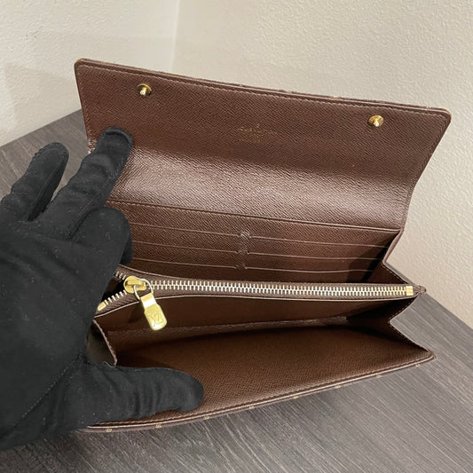 #193 LOUIS VUITTON Mini Lin Brown Monogram Wallet