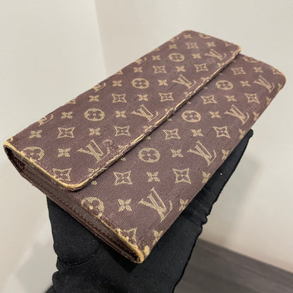 #193 LOUIS VUITTON Mini Lin Brown Monogram Wallet