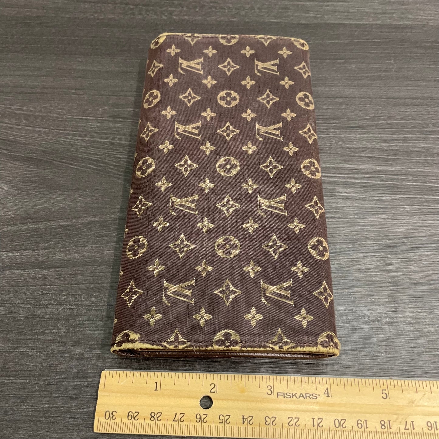 #193 LOUIS VUITTON Mini Lin Brown Monogram Wallet