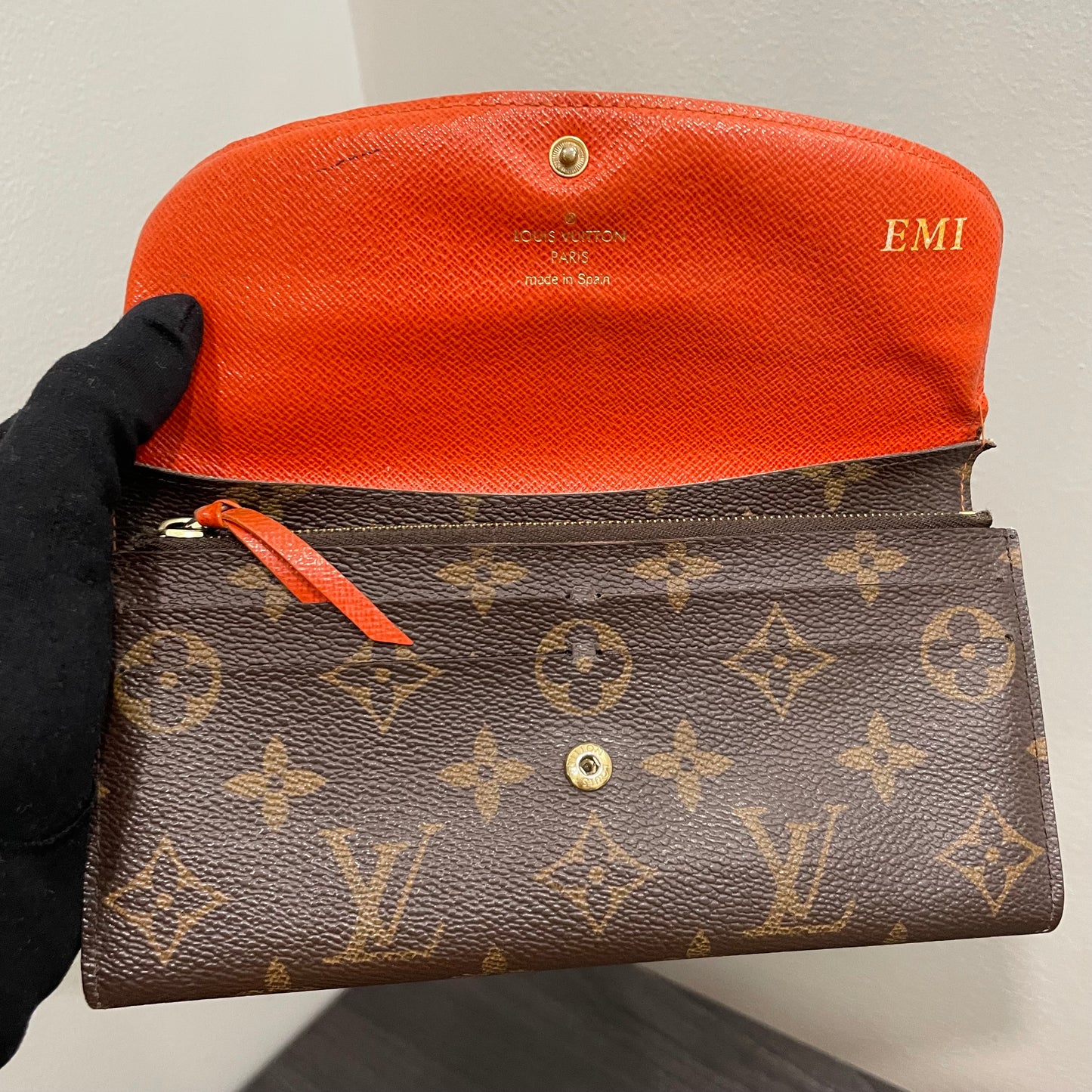 #197 LOUIS VUITTON Monogram Orange Long Wallet
