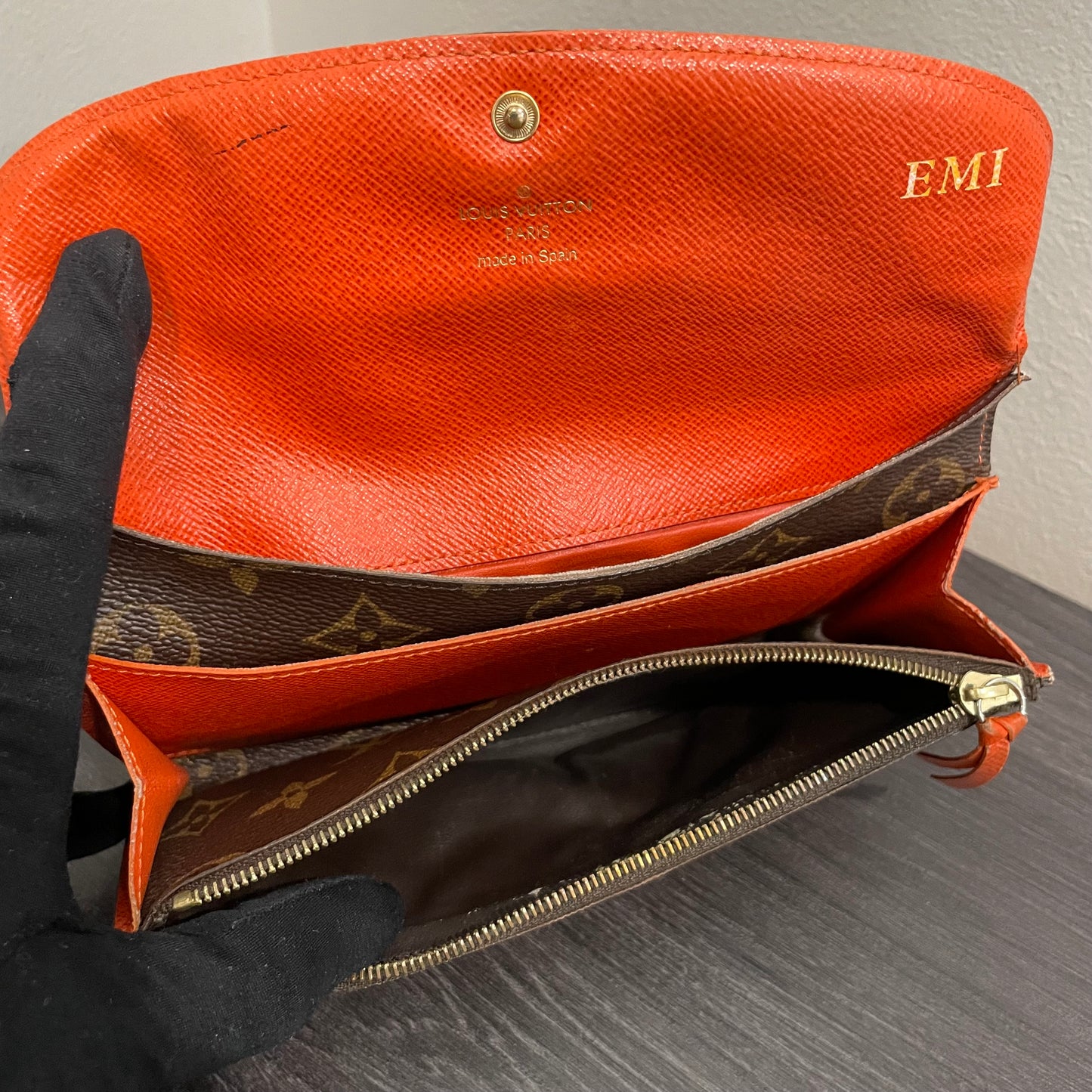 #197 LOUIS VUITTON Monogram Orange Long Wallet