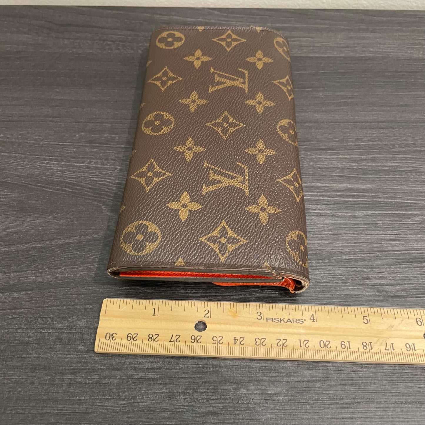 #197 LOUIS VUITTON Monogram Orange Long Wallet