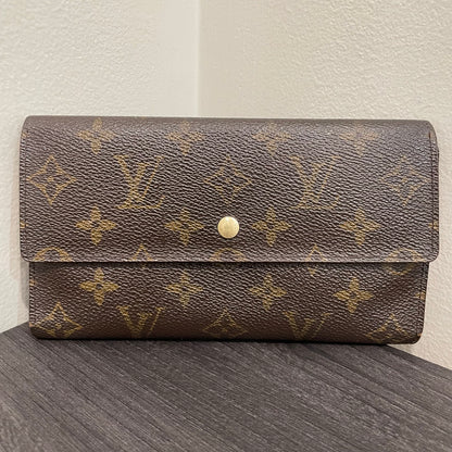 #198 LOUIS VUITTON Monogram Tri-fold Long Wallet