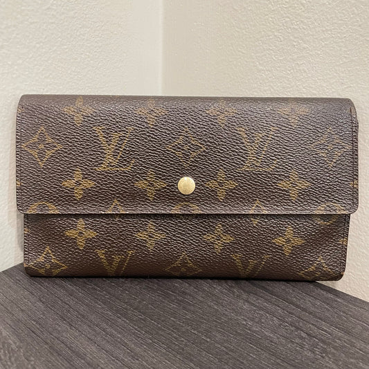 #198 LOUIS VUITTON Monogram Tri-fold Long Wallet