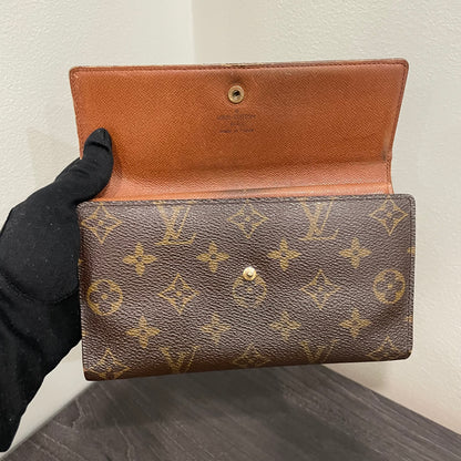 #198 LOUIS VUITTON Monogram Tri-fold Long Wallet