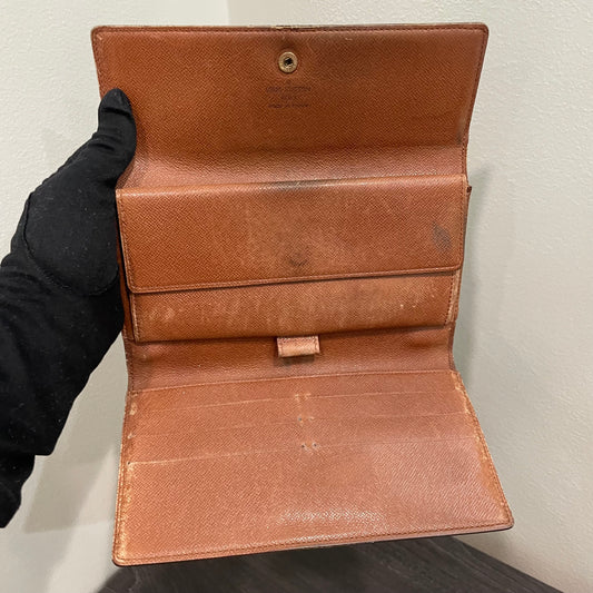 #198 LOUIS VUITTON Monogram Tri-fold Long Wallet