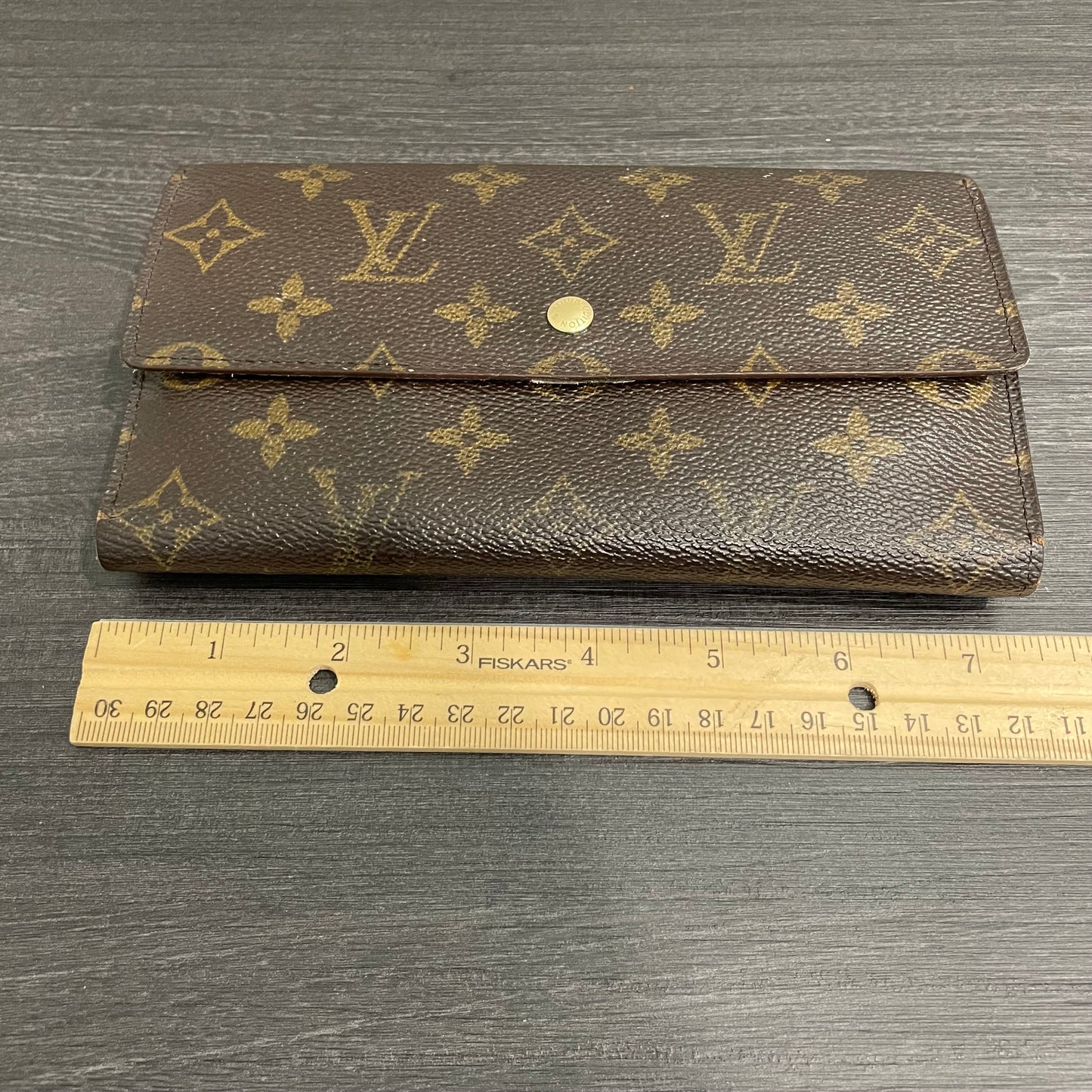 #198 LOUIS VUITTON Monogram Tri-fold Long Wallet