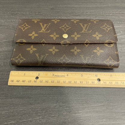 #198 LOUIS VUITTON Monogram Tri-fold Long Wallet