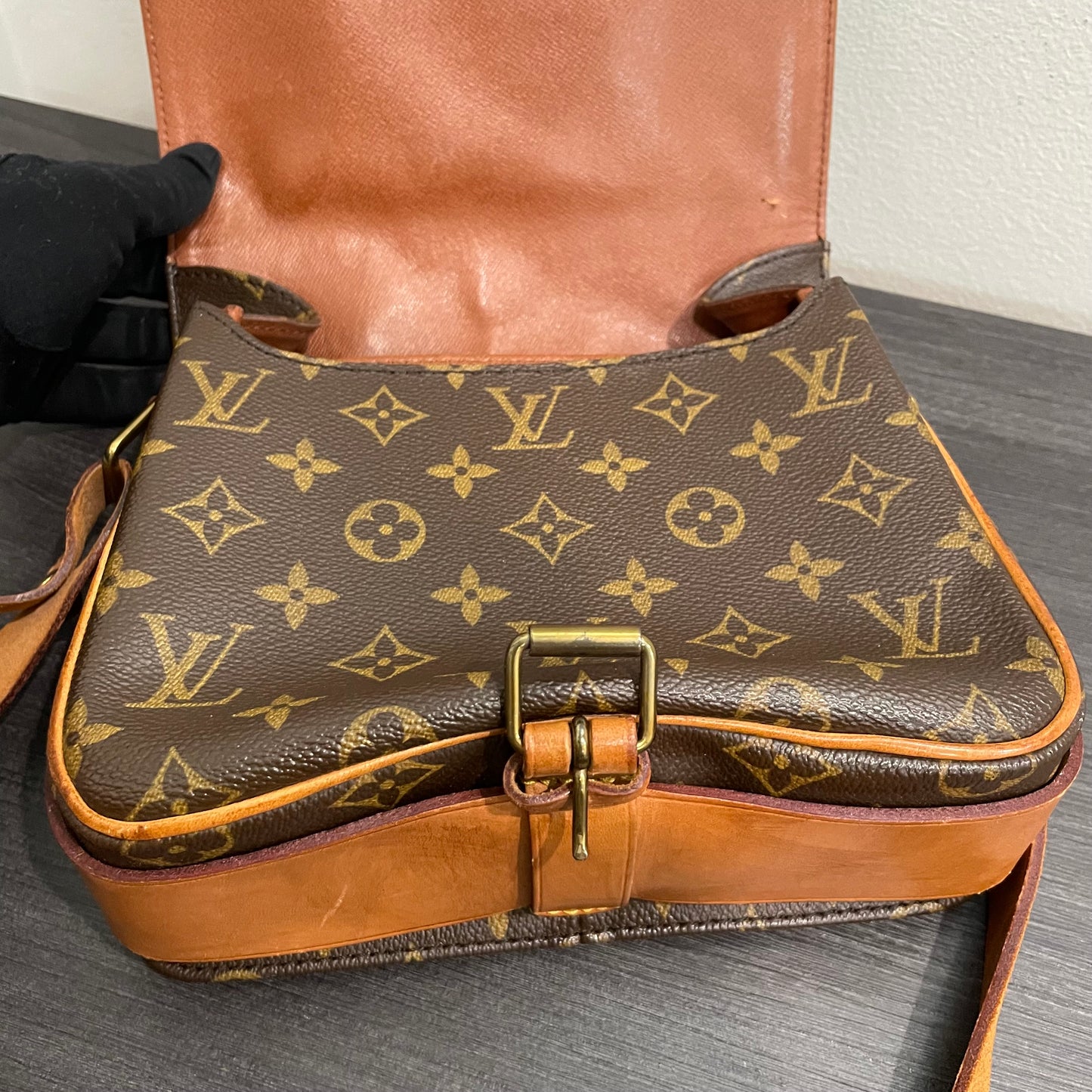 #603 LOUIS VUITTON Monogram Cartouchiere Crossbody