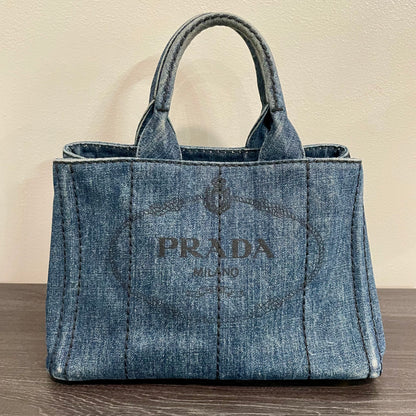 #702 PRADA Canapa Denim Tote