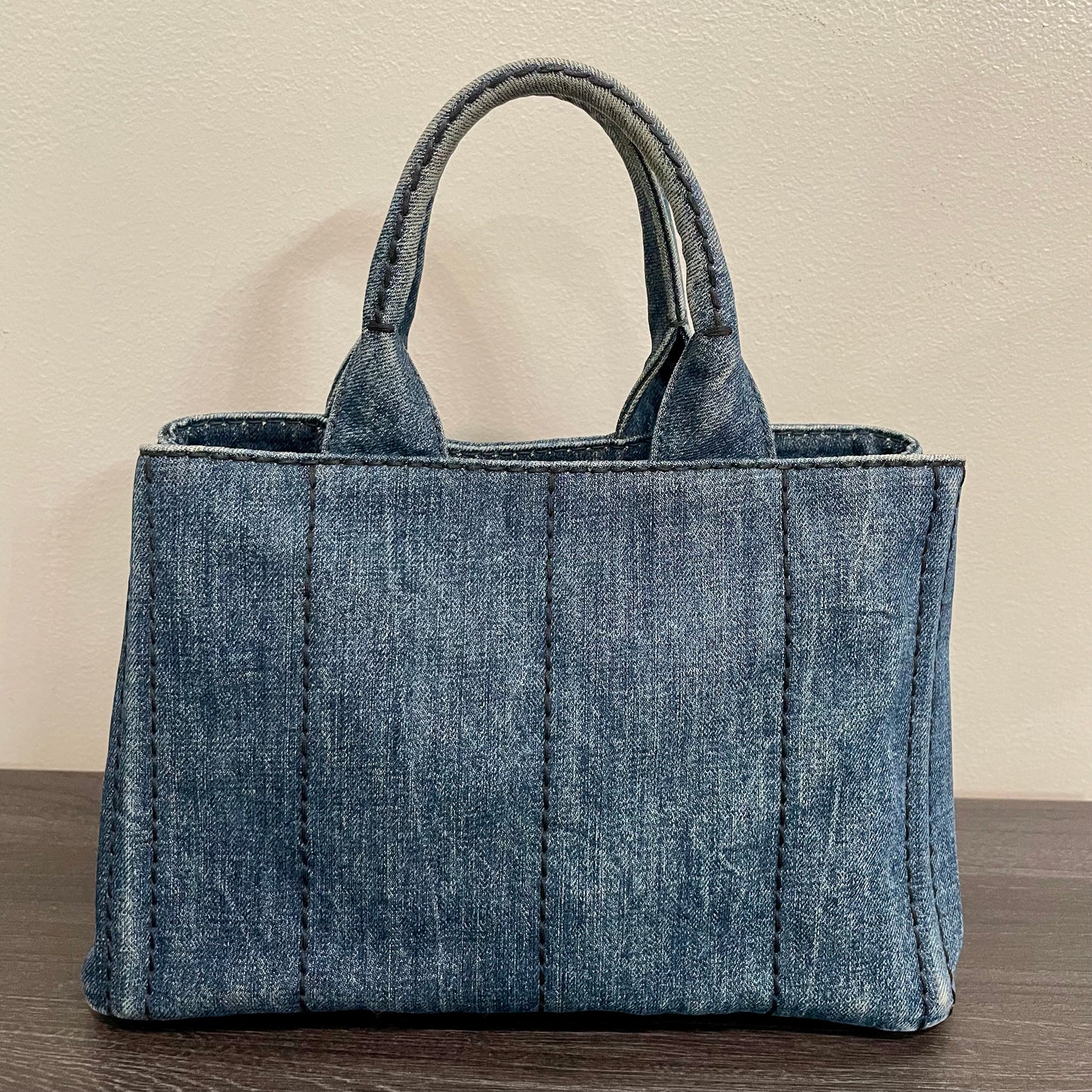 #702 PRADA Canapa Denim Tote