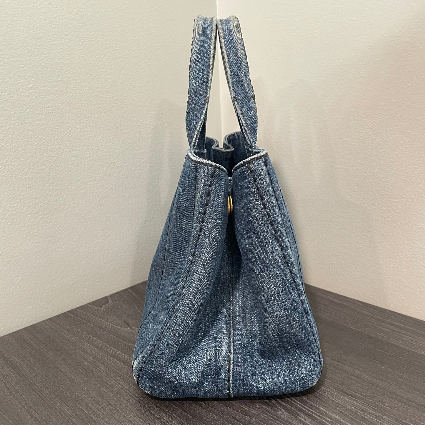 #702 PRADA Canapa Denim Tote