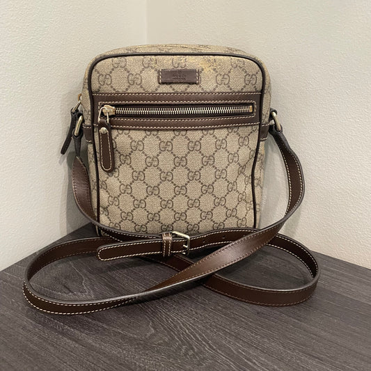 #703 GUCCI GG Canvas Crossbody