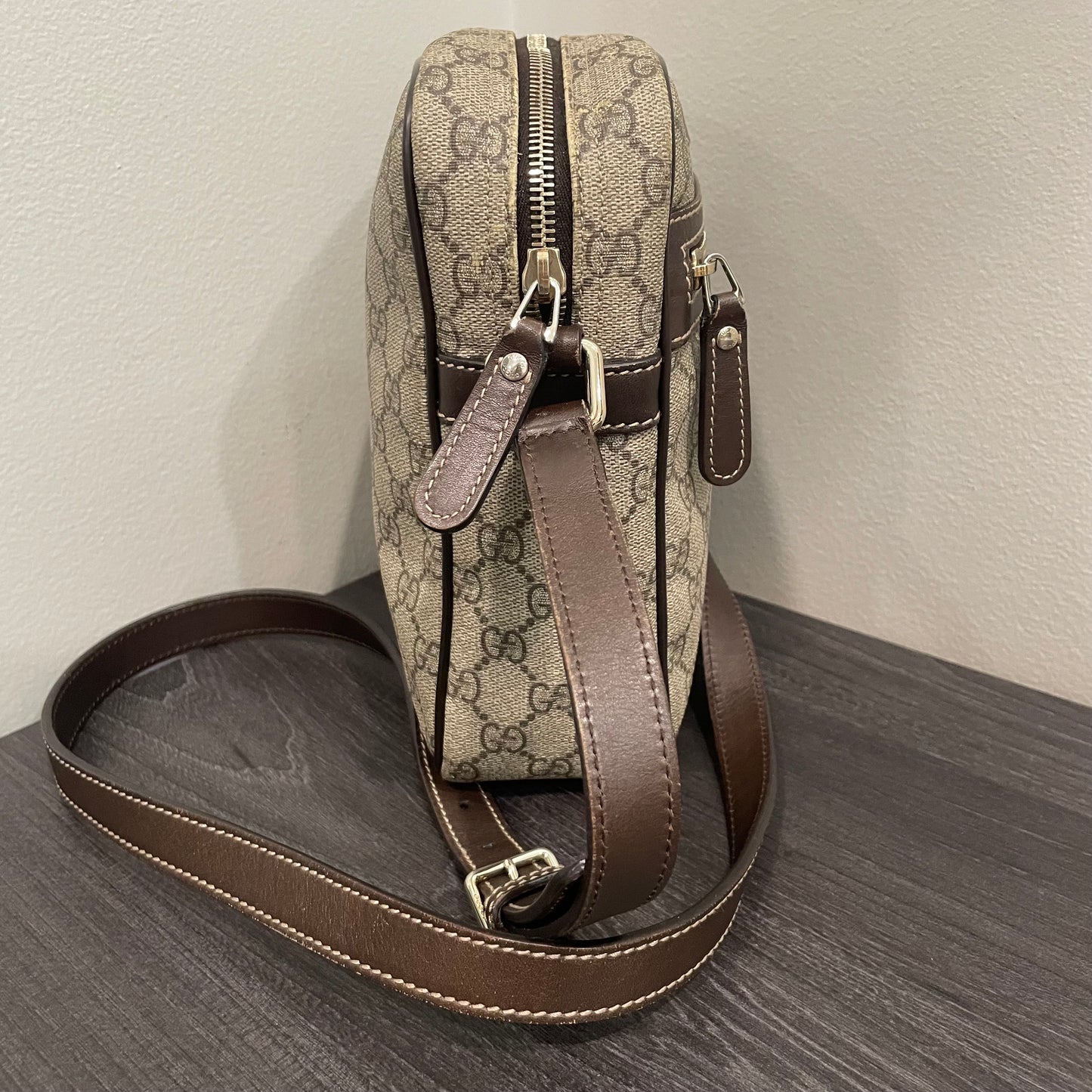 #703 GUCCI GG Canvas Crossbody