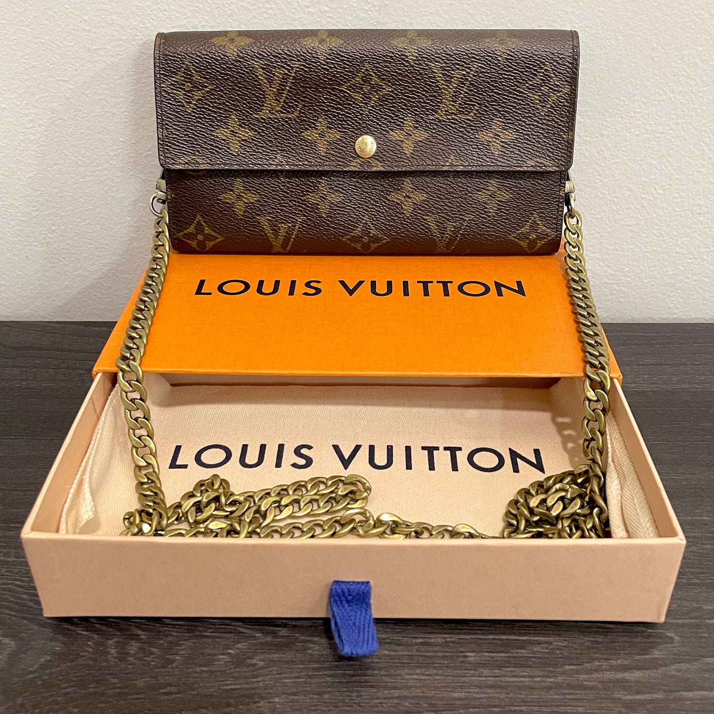 SOLD! Louis Vuitton Monogram Wallet on Chain