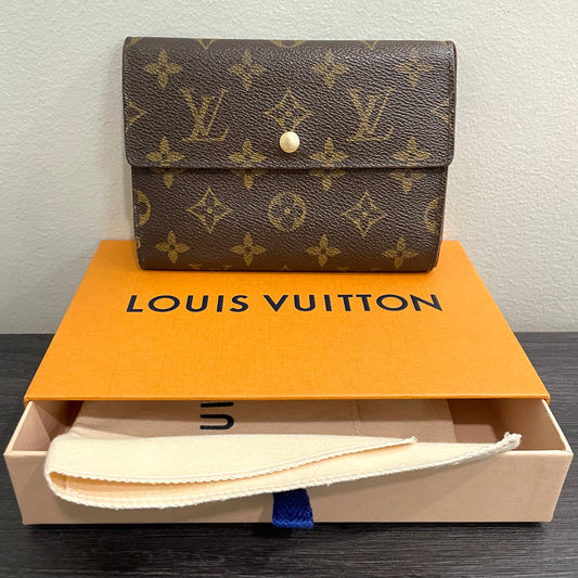 #113 LOUIS VUITTON Monogram Trifold Wallet with Dust Bag & Box