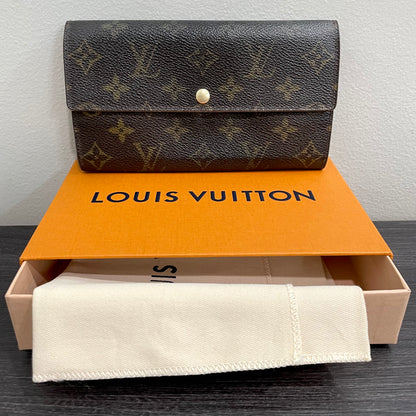 #115 LOUIS VUITTON Monogram Long Bifold Wallet with Dust Bag & Box