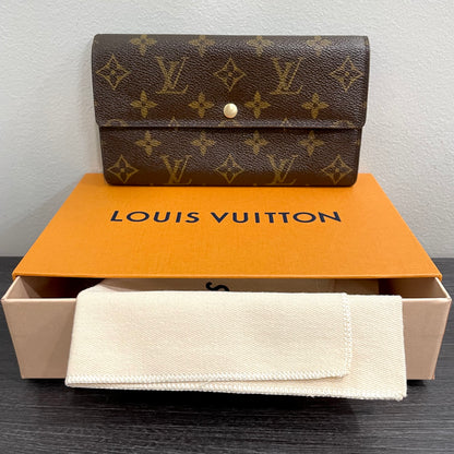 #119 LOUIS VUITTON Monogram Long Bifold Wallet with Dust Bag & Box