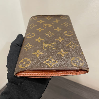 #120 LOUIS VUITTON Monogram Long Trifold Wallet with Dust Bag & Box