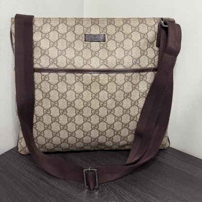 #1055 Gucci GG Coated Canvas Tote with Adjustable Strap