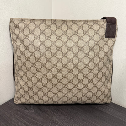 #1055 Gucci GG Coated Canvas Tote with Adjustable Strap